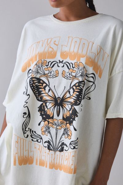 Janis Joplin Butterfly Graphic Cotton T-Shirt Dress