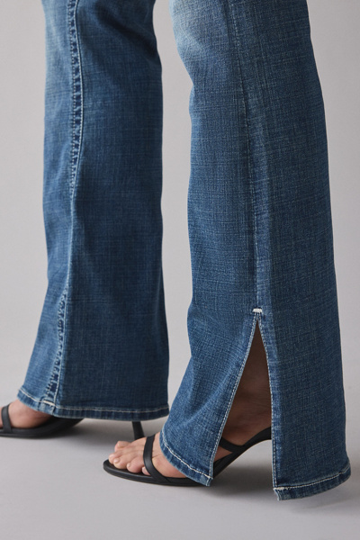 True Religion Becca Side-Slit Flap Low-Rise Bootcut Jean