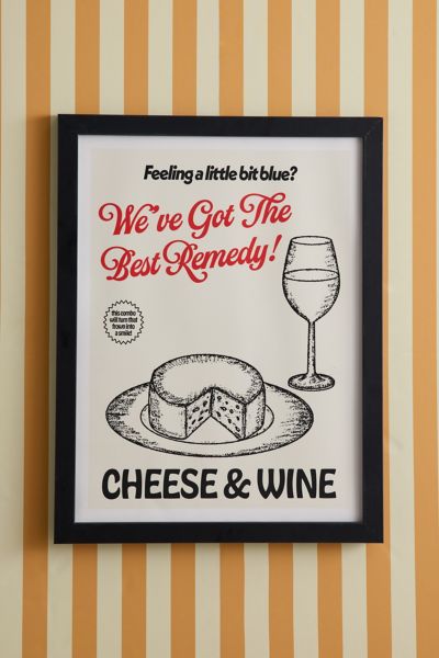 Mlgrs Design Cheese & Wine Art Print
