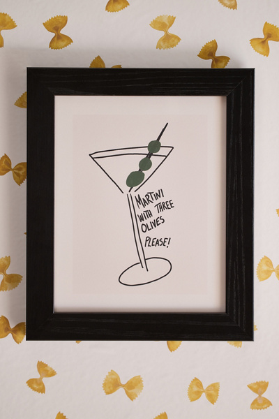 AthenesAtelier Martini Three Olives Art Print | Urban Outfitters
