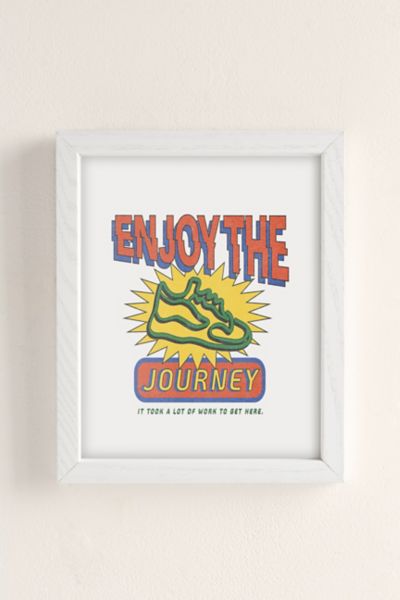 Urban Outfitters Refined Collective Enjoy The Journey Art Print In White Wood Frame At