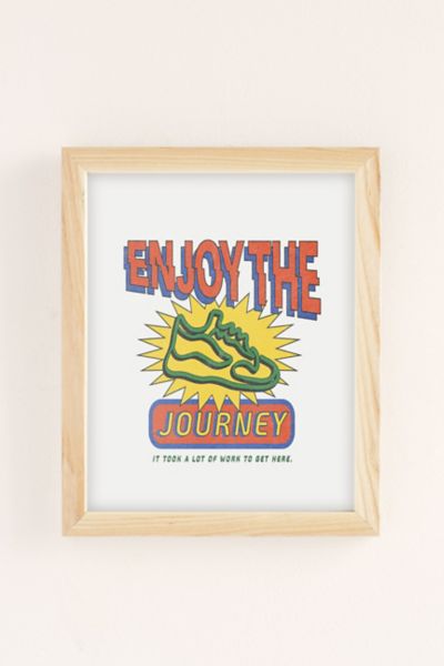 Urban Outfitters Refined Collective Enjoy The Journey Art Print In Natural Wood Frame At
