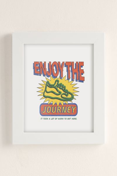 Urban Outfitters Refined Collective Enjoy The Journey Art Print In White Matte Frame At  In Multi