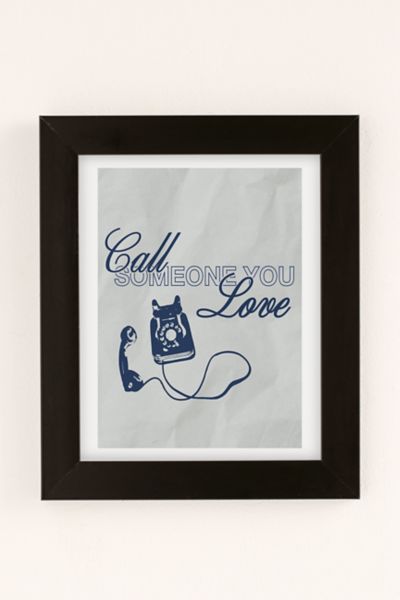 Urban Outfitters Refined Collective Call Someone You Love Art Print In Black Matte Frame At  In Multi