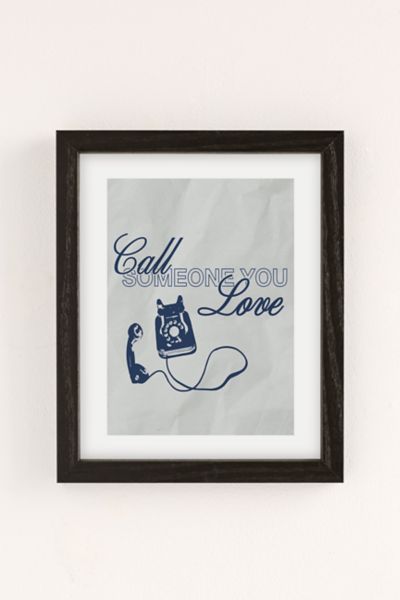 Urban Outfitters Refined Collective Call Someone You Love Art Print In Black Wood Frame At  In Multi