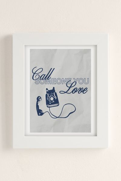 Urban Outfitters Refined Collective Call Someone You Love Art Print In White Matte Frame At