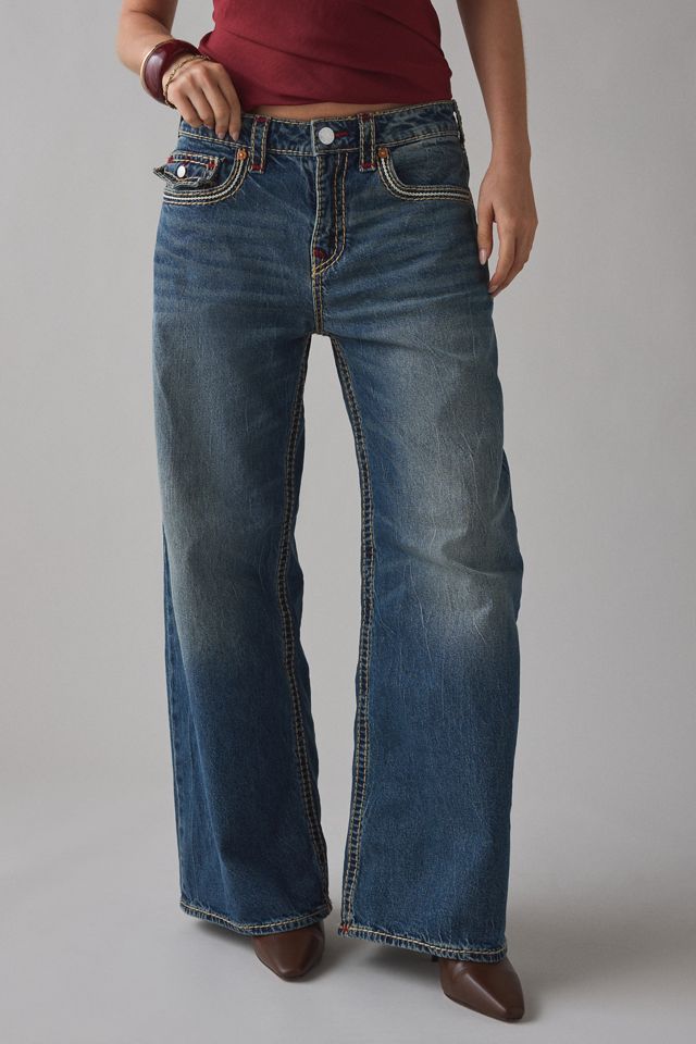 True Religion Jessie Petal Bloom Super T Flap Mid-Rise Baggy Jeans #1