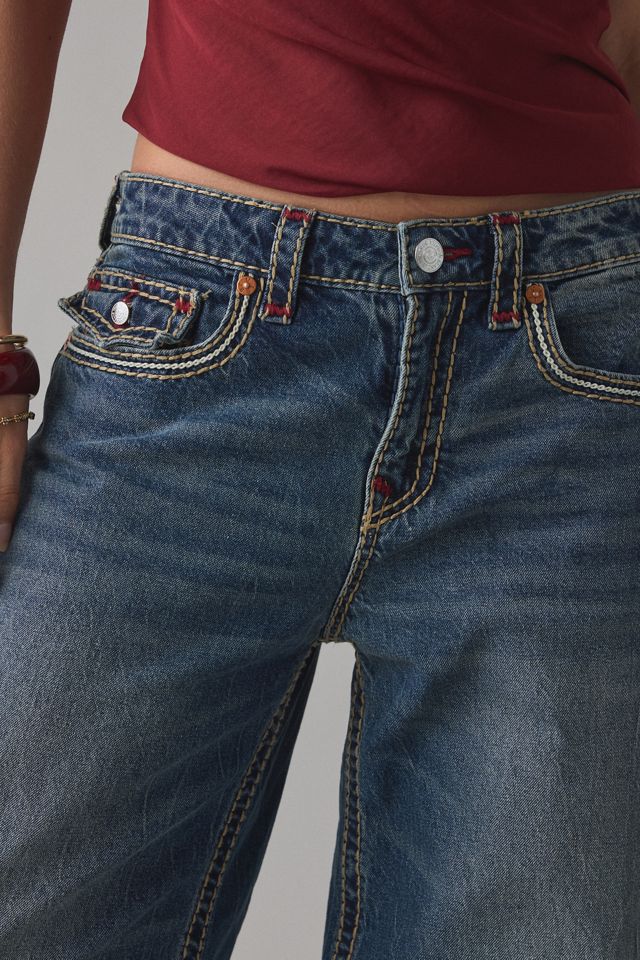 True Religion Jessie Petal Bloom Super T Flap Mid-Rise Baggy Jeans #2
