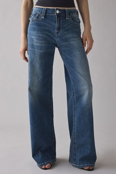 True Religion Bobbi Mountain Laurel Baggy Flap Mid-Rise Jeans