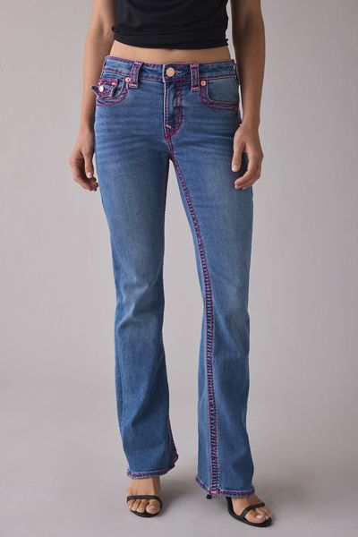 True Religion Becca Crystal Flash Super T Mid-Rise Bootcut Jeans