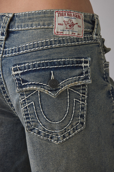 True Religion Jessie Ice Veil Big T Flap Super Baggy Jean