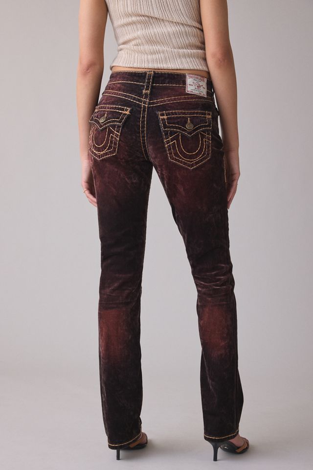 True Religion Billie Flocked Velvet Super T Straight Jeans #1