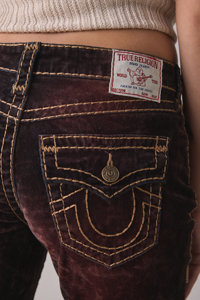 True Religion Billie Flocked Velvet Super T Straight Jean
