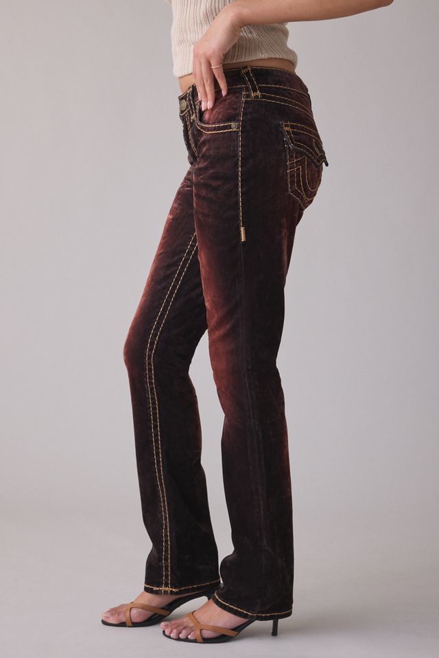 True Religion Billie Flocked Velvet Super T Straight Jeans #4