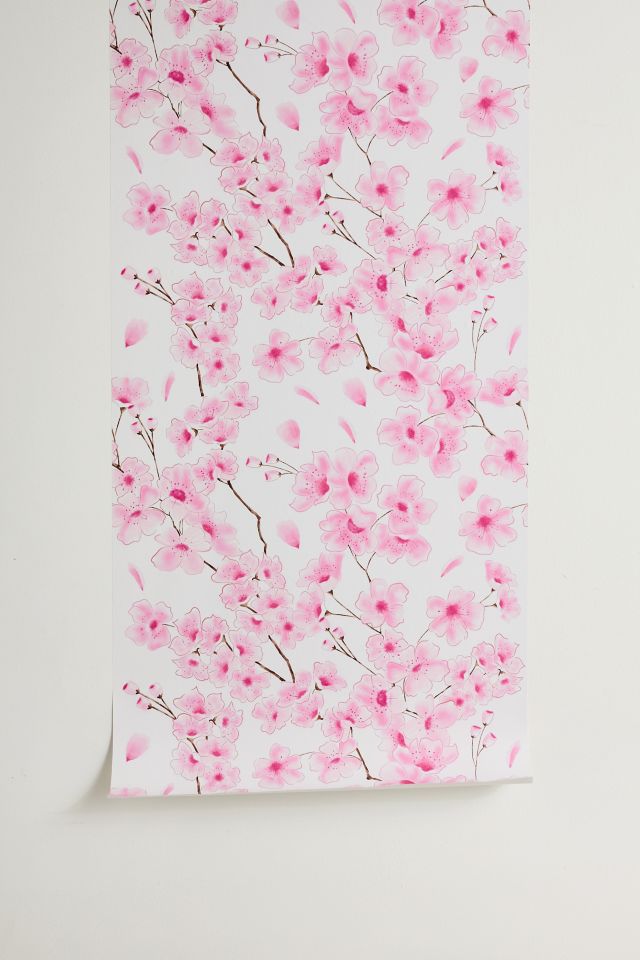 Melly Terpening Cherry Blossom In White Removable Wallpaper #1