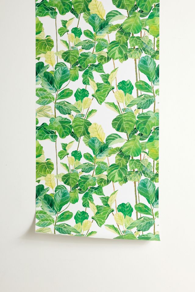 Melly Terpening Fiddle Leaves Fig Watercolor Pattern Removable Wallpaper #1