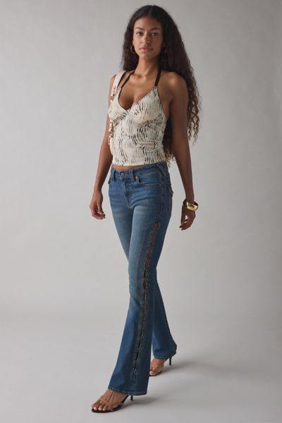 Out From Under Je T'aime Cropped Halter Top In Zebra, Women's At Urban Outfitters In Black