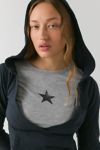 Out From Under Lived In V-Neck Cropped Hoodie Sweatshirt