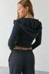 Out From Under Lived In V-Neck Cropped Hoodie Sweatshirt