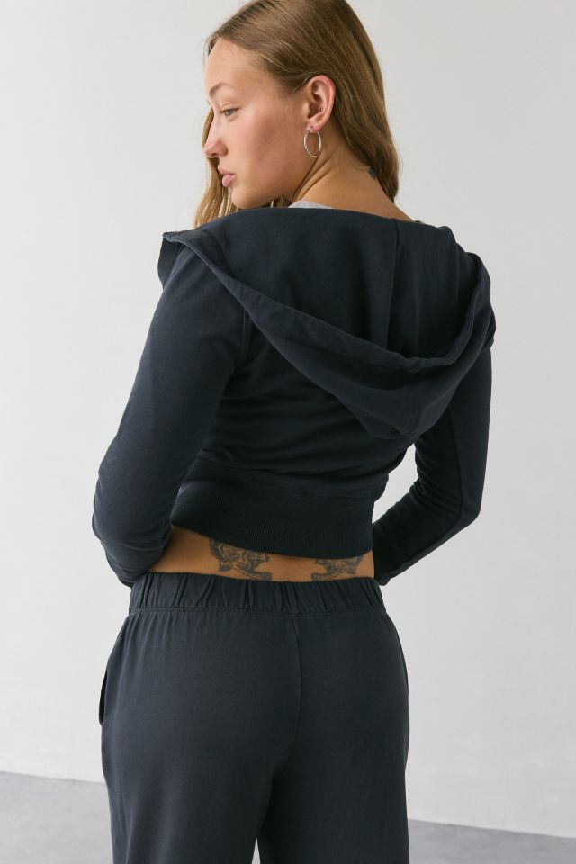 Out From Under Lived In V-Neck Cropped Hoodie Sweatshirt #2