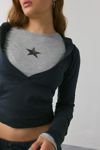 Out From Under Lived In V-Neck Cropped Hoodie Sweatshirt