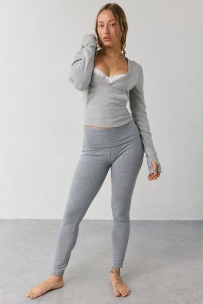 Out From Under Lived V-Neck Cropped Hoodie Sweatshirt