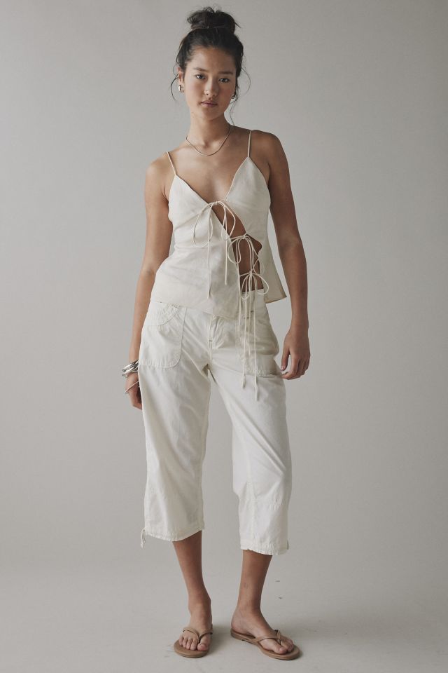 Lioness Mariah Linen-Blend Asymmetric Tie-Front Cami #2