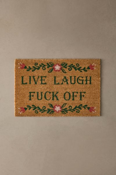 Urban Outfitters Live Laugh F Off Coir Doormat In Brown At  In Multi