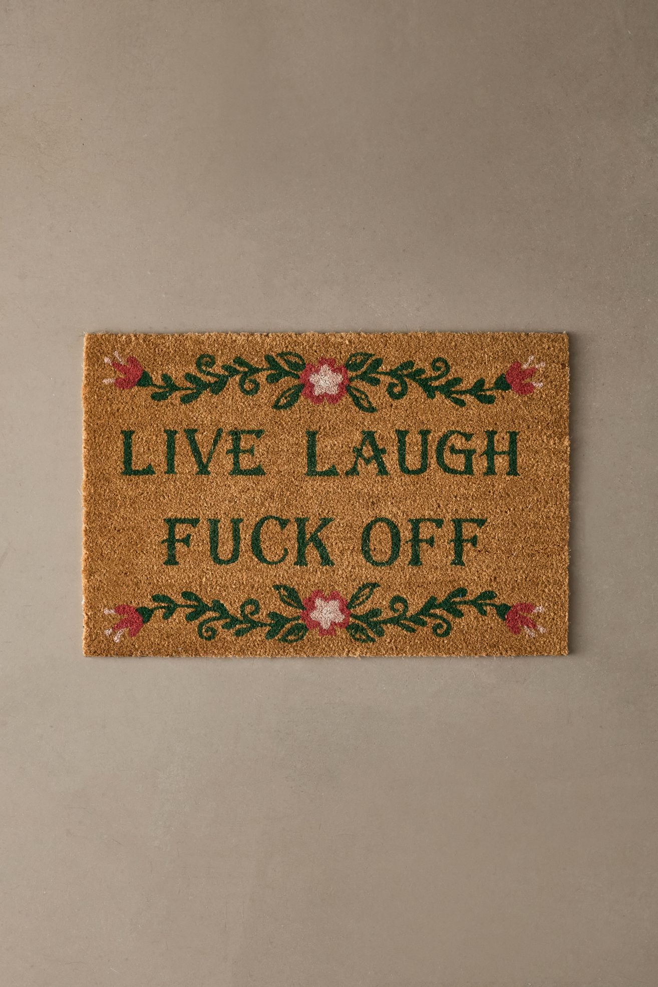 Live Laugh F Off Coir Doormat - Brown, Regular, 20X30