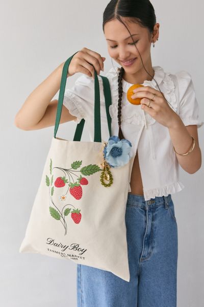 【MUSED】Mused Strawberry Cotton Bag - White Bag - musedofficial