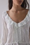 Kimchi Blue Joni Embroidered 3/4 Sleeve Ruffle Blouse