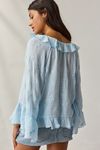 Kimchi Blue Joni Embroidered 3/4 Sleeve Ruffle Blouse