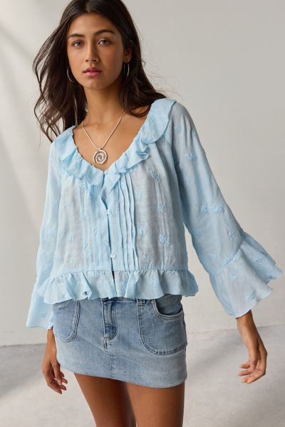 elu. オーロラブラウス M ネイビー Aurora blouse navy elu. オーロラブラウス M ネイビー Aurora blouse navy Aurora
