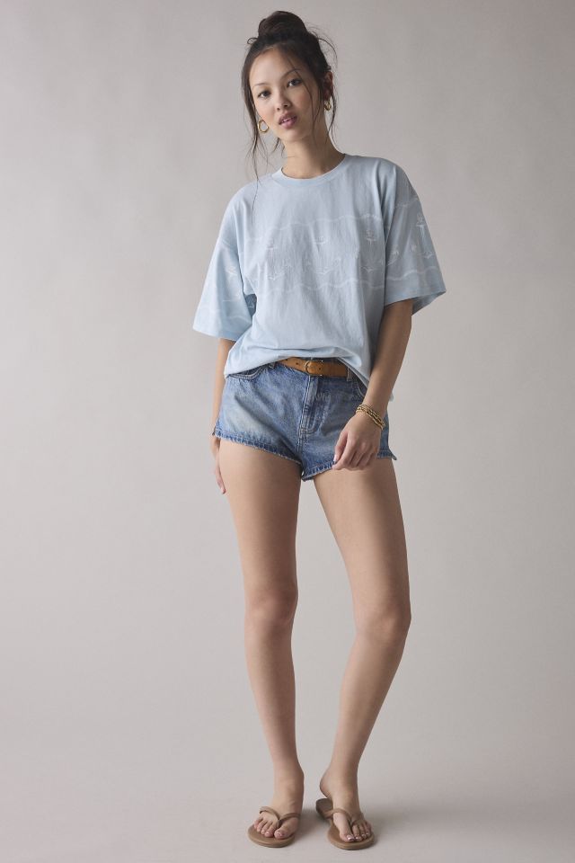 Anchors Graphic Oversized Cotton T-Shirt Dress #1