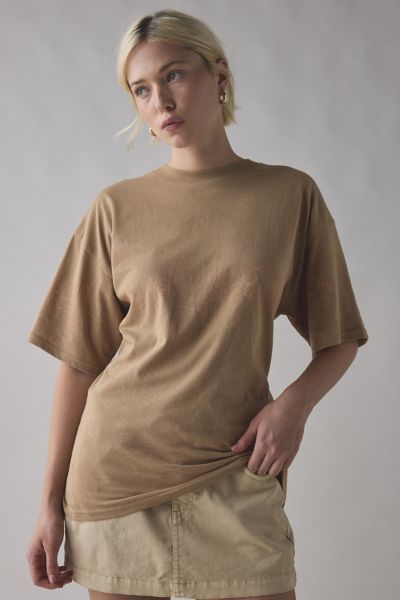 Horseshoe Flowers Graphic Oversized T-Shirt Dress