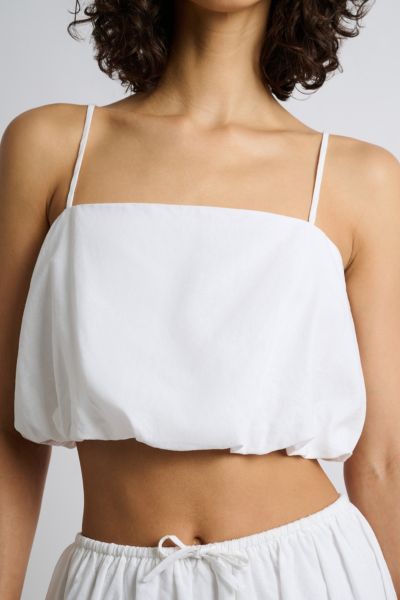 Onia Air Linen Bubble Crop Top