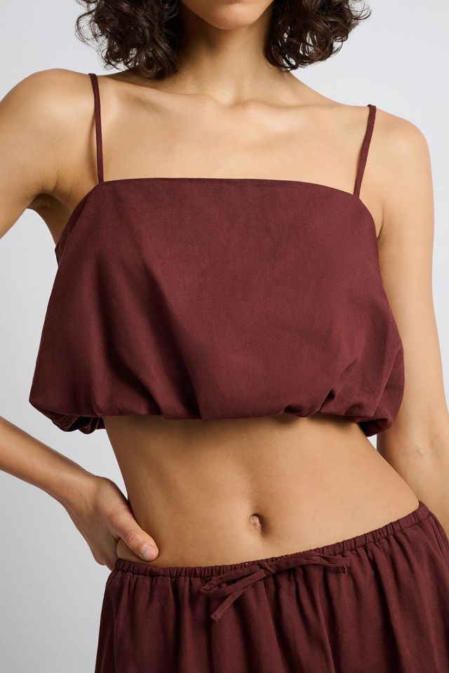 Onia Air Linen Bubble Crop Top #1