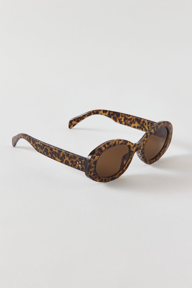 Mia Leopard Oval Sunglasses #1