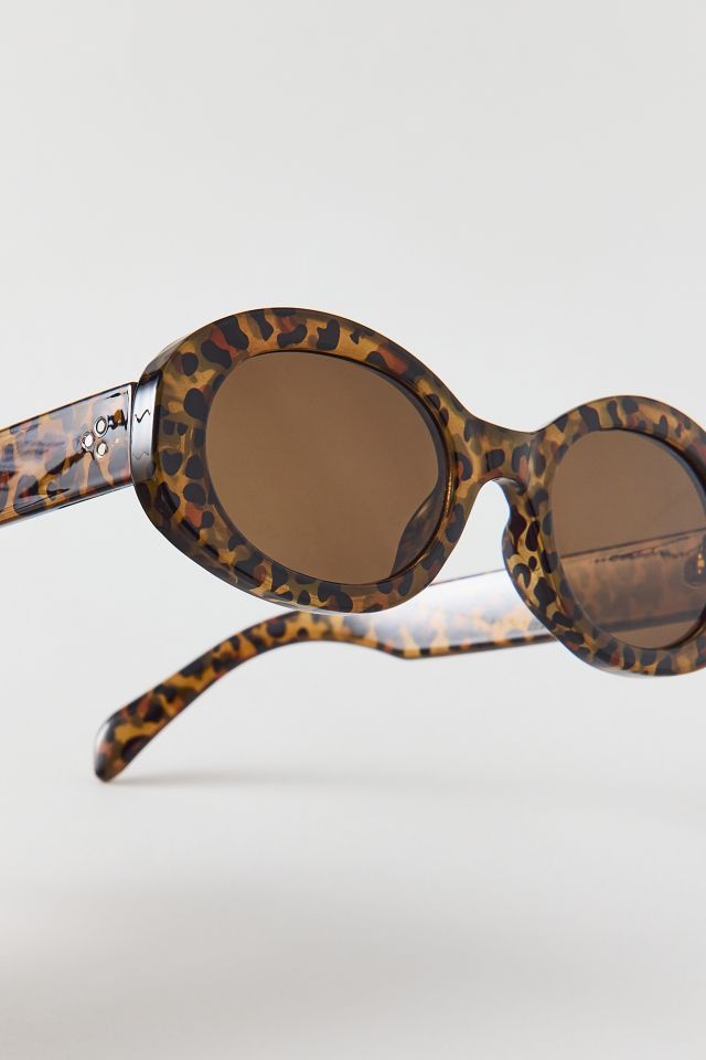 Mia Leopard Oval Sunglasses #2