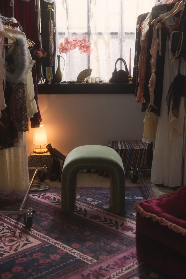Jane Velvet Upholstered Stool #1