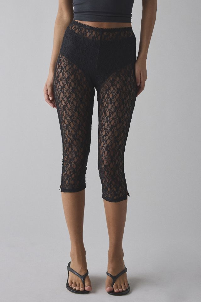 Kimchi Blue Ellie Sheer Lace High-Rise Stretch Capri Pant #1