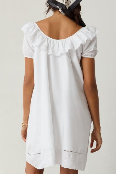 Frankies Bikinis Sunday Morning Cotton Babydoll Mini Dress
