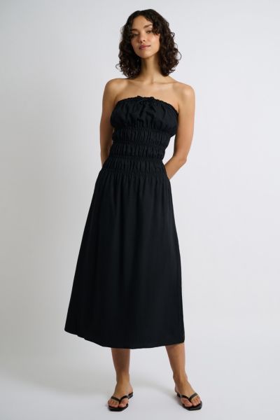 Urban Renewal Linen Smocked Convertible Halter Tube Maxi