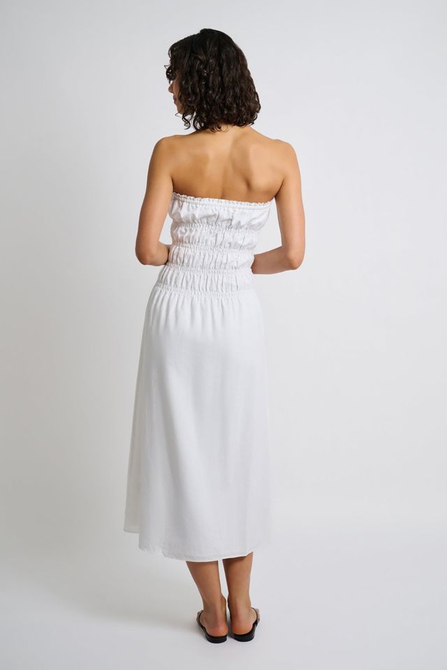 Onia Air Linen Smocked Maxi Dress #3