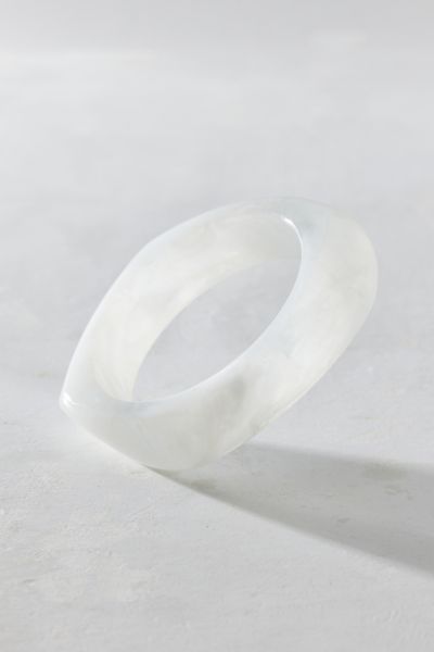 Urban Outfitters Iris Acrylic Chunky Bangle Bracelet In Stone, Women's At  In White