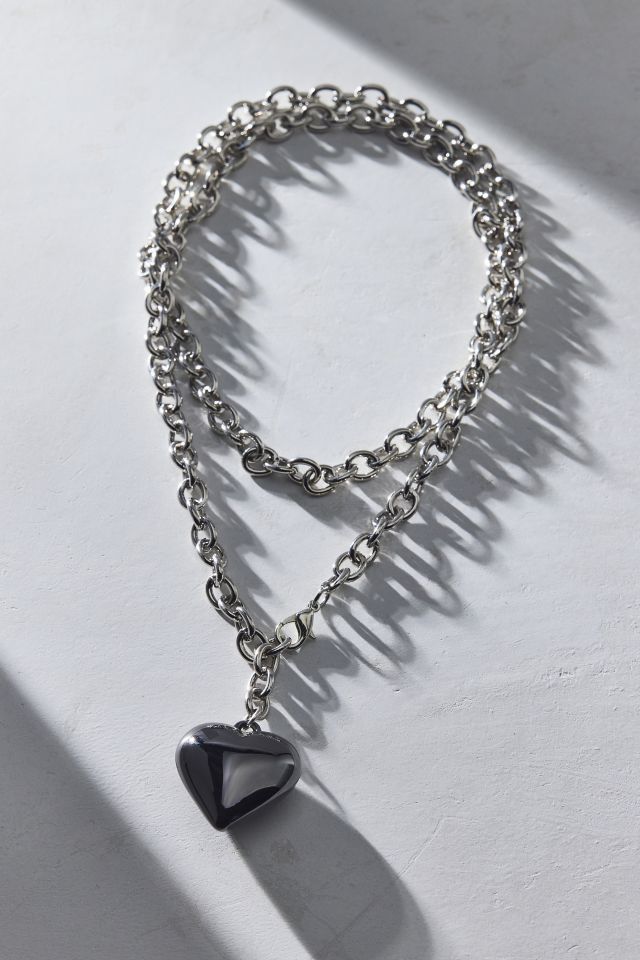 Collier enveloppant cœur bouffant émaillé #1