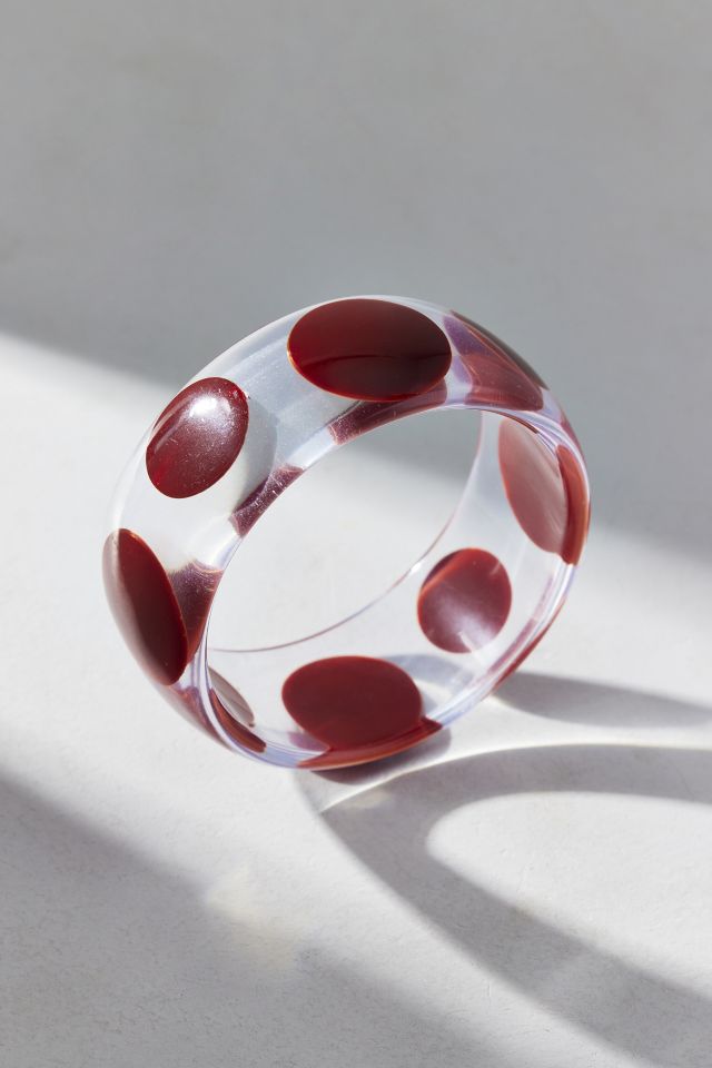 Bracelet jonc à pois transparent #1