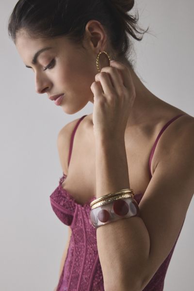 Clear Polka Dot Bangle Bracelet