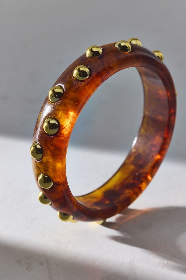Bracelet jonc en acrylique clouté #2