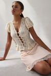 Kimchi Blue Aurelia Lace Trim Puff Sleeve Blouse